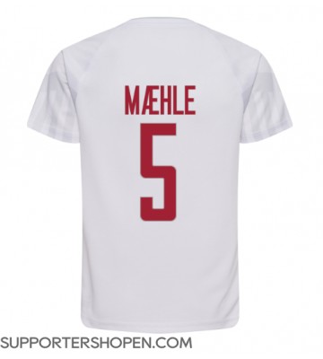 Danmark Joakim Maehle #5 Borta Matchtröja VM 2022 Kortärmad